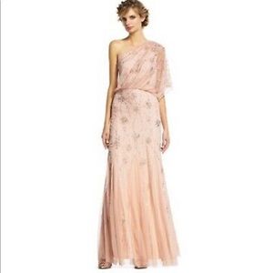 Adrianna papell blush one shoulder dress